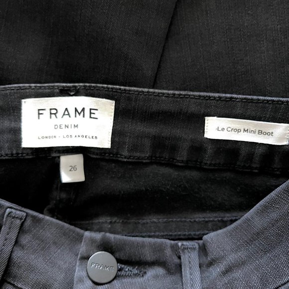 Frame Le Crop Mini Boot Shredded Raw Jeans in Fox Park Size 26 - Picture 6 of 10